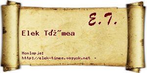 Elek Tímea névjegykártya